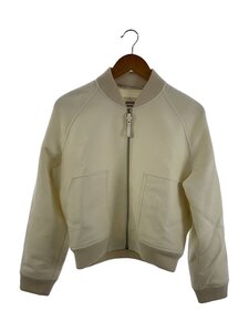 HERMES◆24SS/カシミヤダブルフェイスブルゾン/ジャケット/38/カシミア/WHT/4E241DC//