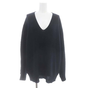 セオリー theory OVERSIZED V NECK カシミヤ混 ニット セーター 長袖 リブ ウール M 黒 ブラック /AT ■OS レディース