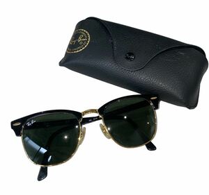 Ray-Ban レイバン クラブマスター RB 3016 CLUBMASTER W0365 51□21 145 3N サングラス ブラック ゴールド ケース付 