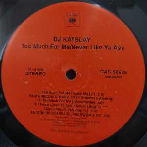 DJ Kay Slay / Too Much For Me / I Never Liked Ya Ass / Westside Driveby　[Columbia - CAS 56629]