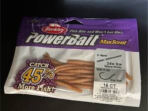 即決 バークレー マックスセント PowerBait MaxScent D-Worm 3.6 ディーワーム 3.6 Dワーム 3.6インチ ナチュラルミミズ バークレイ