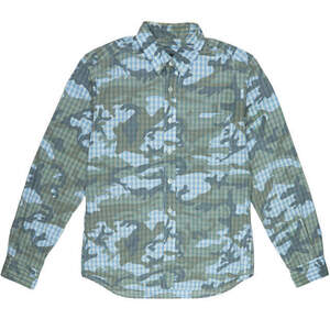 SOPHNET. ソフネット CAMOUFLAGE OVER PRINT B.D SHIRT カモフラージュオーバープリントBDシャツ SOPH-140031 S ブルー チェック j3787