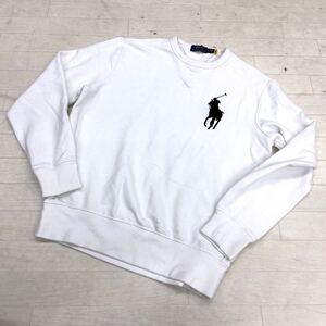 1631◎ POLO RALPH LAUREN ポロ ラルフローレン トップス スウェット トレーナー 長袖 ビック ロゴ 刺繍 ホワイト メンズS