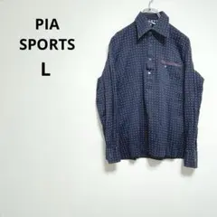 PIA SPORTS ピアスポーツ 【L】 長袖 ドット ポロシャツ ゴルフ