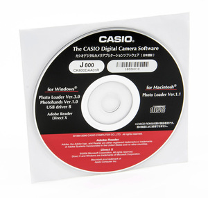 CASIO Digital Camera Software J800 Photo Loader 3.0 Photohands 1.0 USB driver B CD-ROM Windows Macintosh 中古 ディスクのみ