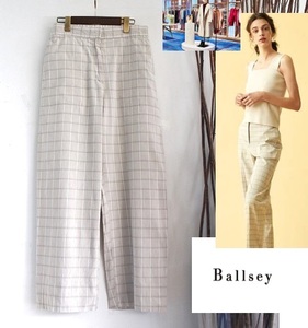 Ballseyボールジー/リネン総柄ハイブリッドストレッチ イージーストレートパンツ ¥19,800