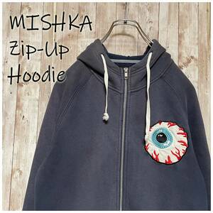 ★MISHKA ミシカ ジップアップパーカー 目玉 刺繍 パッチ