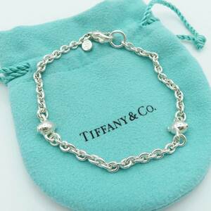 【送料無料】 極希少 美品 Tiffany&Co. ヴィンテージ ティファニー ダブル ボール リンク シルバー ブレスレット SV925 HA11