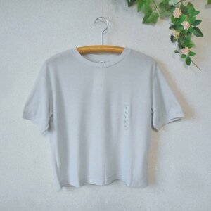 新品 タグ付き ユニクロ UNIQLO シアークルーネック Ｔ レディース S 未使用 薄グレー