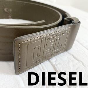 DIESEL ベルト　牛革　レザー　カーキ系　希少