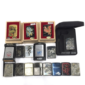 ジッポ オイルライター 純金箔張り 水墨画 他 青龍 / UNITED NATIONS 等 喫煙具 17点 まとめ セット ZIPPO