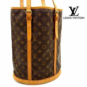 LOUIS VUITTON ルイヴィトン モノグラム バケット GM トートバッグ ショルダーバック　E10