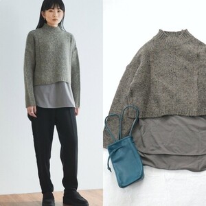 【即決】美品*1.8万 Audrey and John Wad｜カットソー付♪レイヤードニット（オードリーアンドジョンワッド）