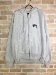 23SS STUSSY ステューシー BASIC STUSSY ZIP LOGO ベーシック ロゴ フーディー パーカー ◇ ネイビー S 33843809■