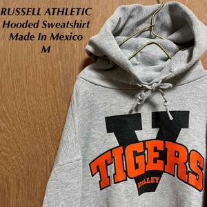 メキシコ製 Made In Mexico RUSSELL ATHLETIC ラッセル アスッレティック プリント スウェットパーカー M グレー