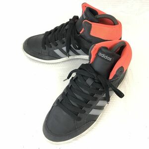 adidas neo★ハイカットスニーカー【24.0/黒×オレンジ/black×orange】sneakers/Shoes/trainers◆G-89