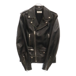 SAINT LAURENT PARIS サンローランパリ 15AW L01 ヴィンテージ加工 レザー ダブル ライダースジャケット ブラック 397290 Y5QD1