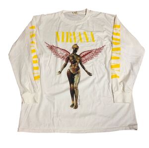 NIRVANA ニルバーナ・IN UTERO ・anvil サイズXL・ホワイト・長袖・Tシャツ・ロックT・バンドT・グランジ