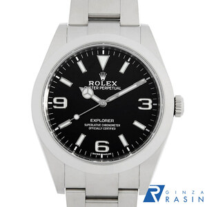 ロレックス エクスプローラーI 後期型 ホワイト369 214270 ブラック ランダム番 中古 メンズ 腕時計　