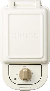 E165 新品 アウトレット BRUNO ブルーノ タイマーをセットして待つだけ！ 耳までカリッと焼ける ホットサンドメーカー シングル white 白