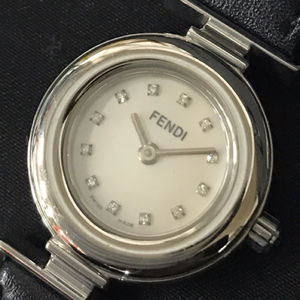 フェンディ シェル文字盤 クォーツ 腕時計 レディース ラウンドフェイス 未稼働品 社外ベルト FENDI QR062-366