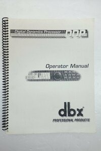 ◎【取扱説明書のみ】dbx Digital Dynamics Processor PA機器 音響機器 Operator Manual 説明書◎T32