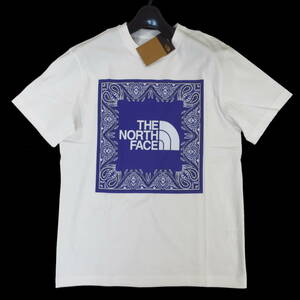 【送料無料】新品◆THE NORTH FACE◆ビッグロゴ バンダナ 半袖 ラウンド Tシャツ M パープル◆ノースフェイス◆J231