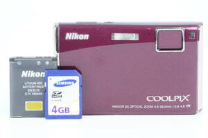  ニコン Nikon COOLPIX S60 パープルボディ コンパクトデジタルカメラ バッテリー SDカード付属 3367