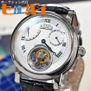 本物 極上品 ケンテックス 極希少 E410M-TP tourbillon メカニカル トゥールビヨン メンズウォッチ 男性用手巻腕時計 ギャラ付 KENTEX