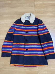 VINTAGE PENDLETON BLANKET COAT Made in USA USA仕入ボア コート ウール ネイビー