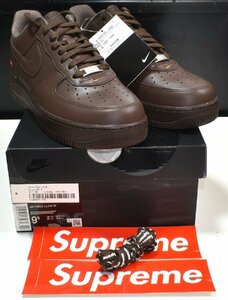 【SAZAN】ナイキ NIKE　SUPREME シュプリーム エアフォース1 AF1 LOW ブラウン(新品/US9.5/27.5cm)黒タグ付き★12