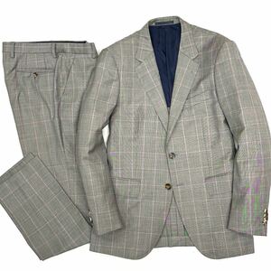 Paul Smith LONDON CANONICO 2B シングル スーツ(M)グレー グレンチェック メンズ 紳士服 ポールスミス カノニコ セットアップ