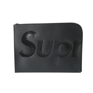 LOUIS VUITTON ルイヴィトン エピ Supremeコラボ ポシェットジュールGM 黒 M67754 メンズ エピレザー クラッチバッグ Aランク 中古 銀蔵