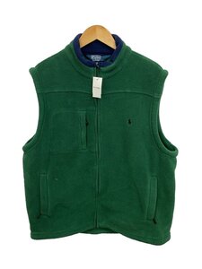 POLO RALPH LAUREN◆フリースベスト/XL/ポリエステル/GRN