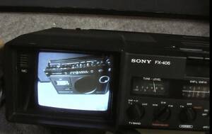 ブラウン管映像表示確認動画あり SONY FX-406 (ラテカセ)とＲＦコンバーターと地デジチューナーのセット