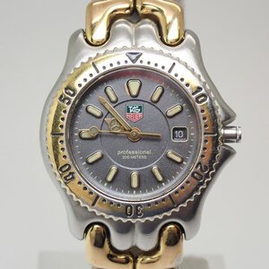 1円～ TAG HEUER タグホイヤー プロフェッショナル WG1320-0 QZ デイト sel セル ブラック文字盤 ラウンド 腕時計 中古 ジャンク 送料無料!