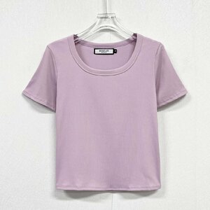 絶賛ヨーロッパ製※定価2万◆ブルガリア発※RISELIN 半袖Tシャツ 通気 薄手 スリム フィット 無地 サマーニット ショート丈 レディース M