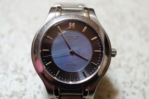 F1027 稼働品 CITIZEN/シチズン Eco-Drive エコドライブ シェル盤 メンズ 腕時計 アクセサリー ヴィンテージ ブランド TITANIUM