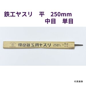 鉄工ヤスリ　平　250mm　中目　単目　長期在庫　アウトレット　★送料無料　ツボタケ　単目ヤスリ