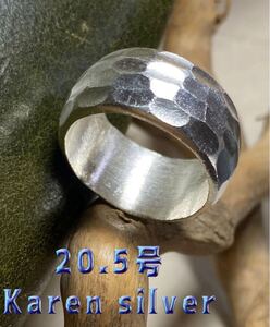 カレン純銀鎚目模様Karensilverシルバー甲丸12ミリ20.5号　fべへ9　R639w136べどf