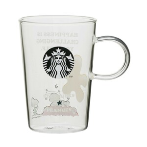 スターバックス　STARBUCKS x PEANUTS 　　コラボレーション限定のグラスマグ　耐熱グラスマグ　★箱入り★　SNOOPY スヌーピー