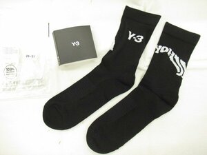 Y-3 ワイスリー ヨウジヤマモト アディダス 新品 Y-3 CREW SOCK ソックス 靴下 ブラック IS8985 定価5500円 ★クロゆパ3可★o0256