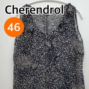 Cherendrol ノースリーブ トップス シャツ ブラウス ブラック系 レディース イタリア製 46サイズ【CT340】