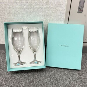 B813-H30-427 Tiffany ティファニー ルミナス ペア シャンパングラス 全長約20cm 箱付き