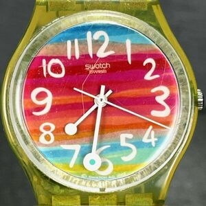 SWATCH スウォッチ Gent ジェント COLOR THE SKY 腕時計 クオーツ アナログ GS124 マルチカラー ユニセックス 新品電池交換済み