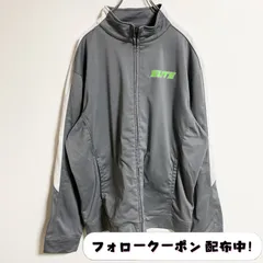 古着 used　トラックジャケット　ワンポイント　グレー　ビッグシルエット　オーバーサイズ　レトロ　デザイン　秋冬服