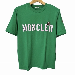 モンクレール MONCLER ゼブラ ロゴ パッチ Tシャツ M 緑 グリーン メンズ