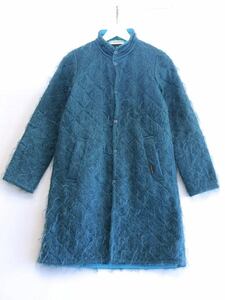 ラベンハム LAVENHAM × LOCHCARRON　ロキャロン　シャギー キルティング コート ・36 ブルー sy4624208776