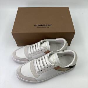 バーバリー Burberry MF NEW REETH LOW 参考サイズ：41 (25.5cm) チェック切り替えローカットスニーカー 中古