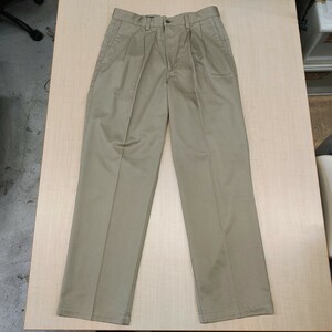 2406012 DOCKERSドッカーズ ロゴタグ ロゴテープ 00s ツータック チノパンツ W32 カーキベージュ系 2タック STYLE NUMBER 404438175